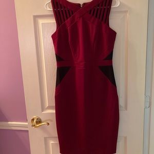 Burgundy body con dress